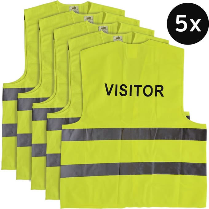 Mexxo Visitor veiligheidshesje geel - set van 5 - one size - reflecterend - 100% polyester