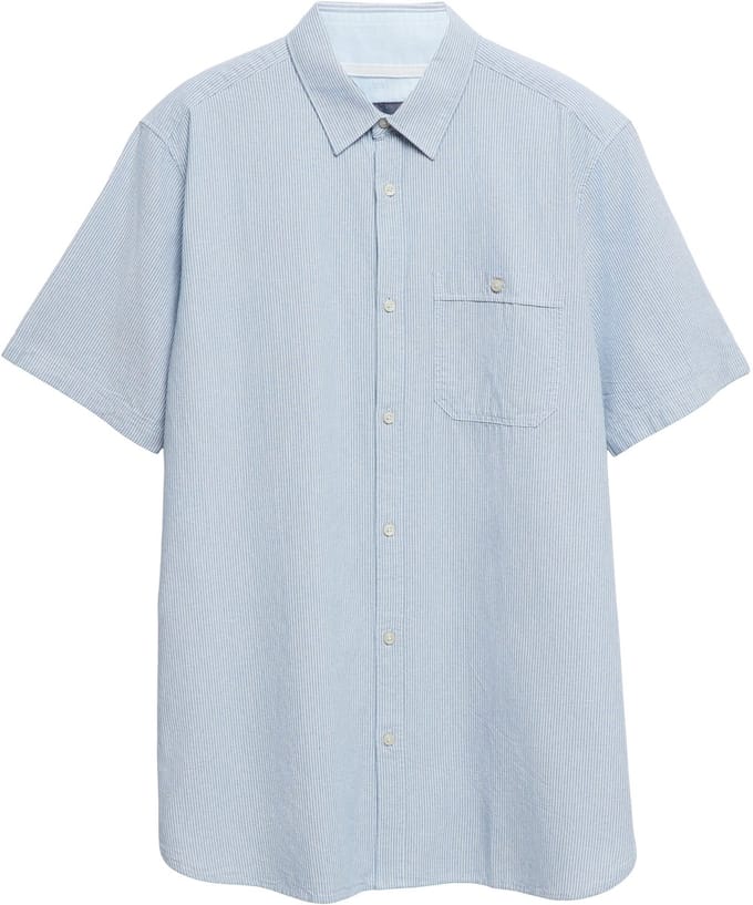 s.Oliver - male - Regular fit: fijn gestructureerd shirt met korte mouwen