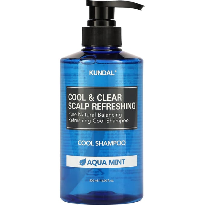 Kundal, Cool & Clear Verfrissende Shampoo voor de Hoofdhuid, Aqua Munt, 16,9 fl oz (500ml) black