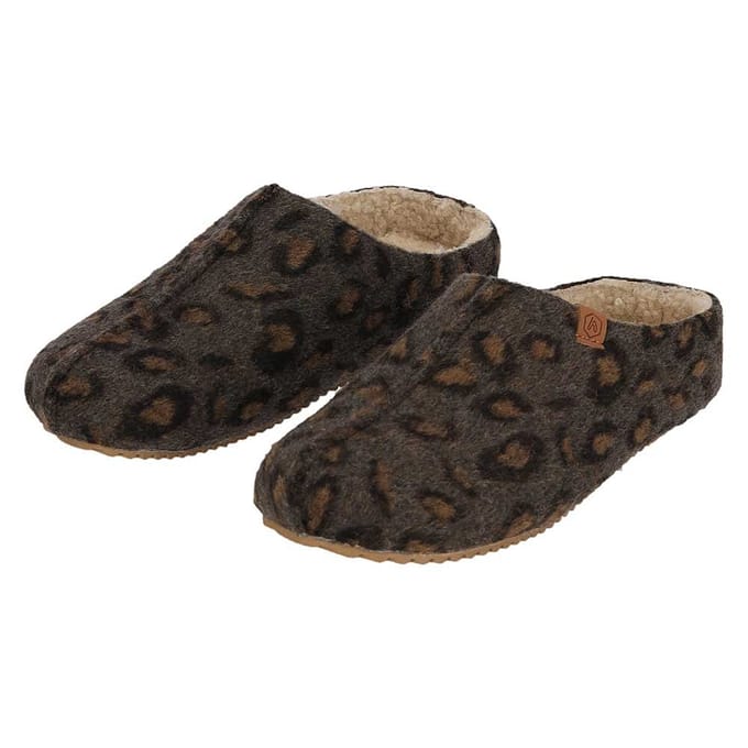 Pantoffels dames met stevige zool en print - Beige / 37/38