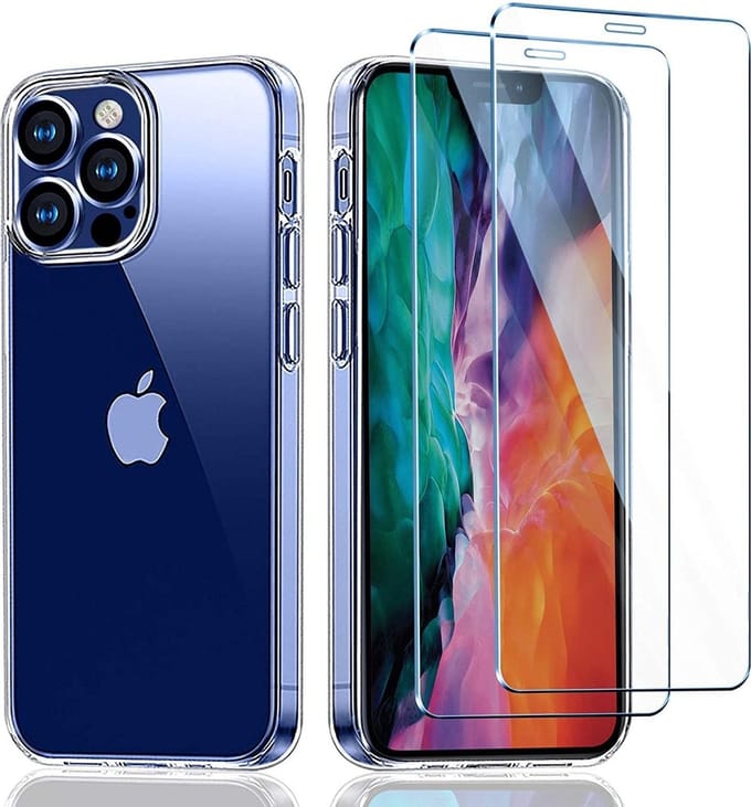 Screenprotector Geschikt voor 12 / 12 Pro siliconen case - transparant Naakte huid TPU backcover - Screenprotector Geschikt voor 12 / 12 pro screenprotector 2 pack tempered glass