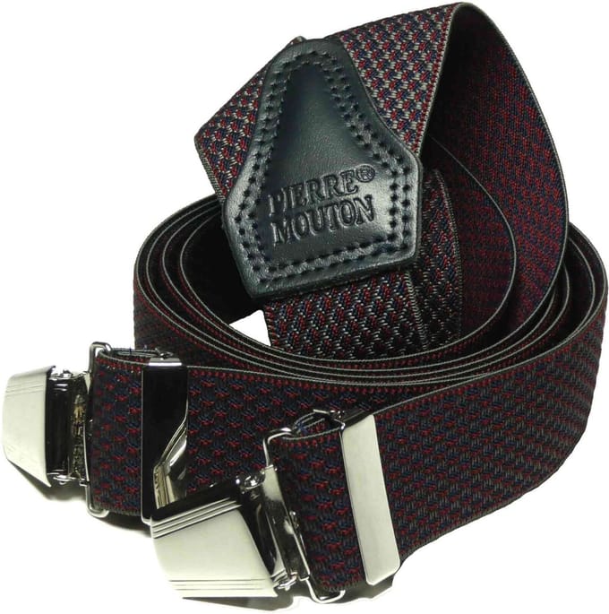 Pierre Mouton Elegance Bretel - Bretels - Volwassenen - Heren - Rood - 120cm - 3 brede clips - M - L