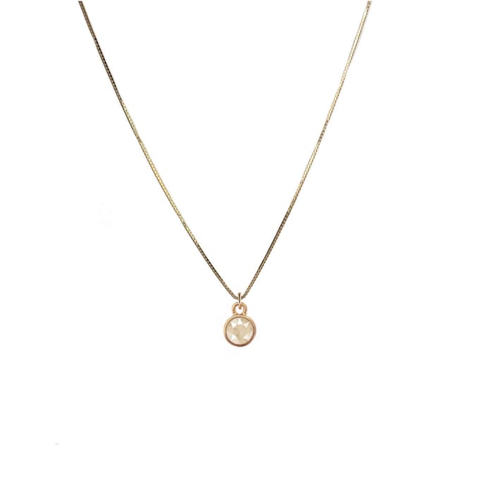 Ivory Cream mini ketting - 18 karaats verguld.