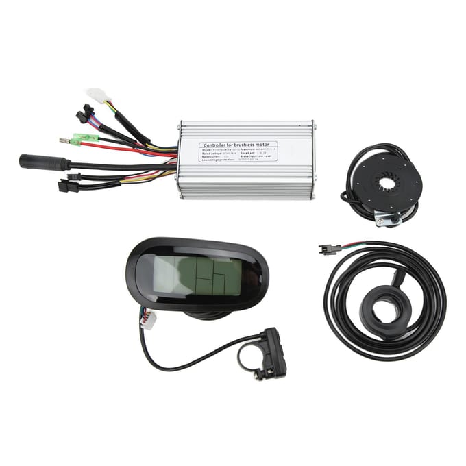 Elektrische Fiets 36V 48V 22A Borstelloze Controller LCD6 Display 130X Duimgas Kit voor 500W Motor gray