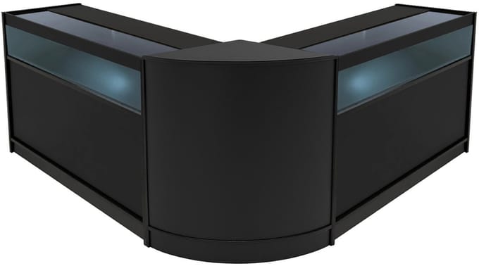 Iris led-winkeltoonbankset - zwart - cm60 & 2x b1200 - led-verlichting