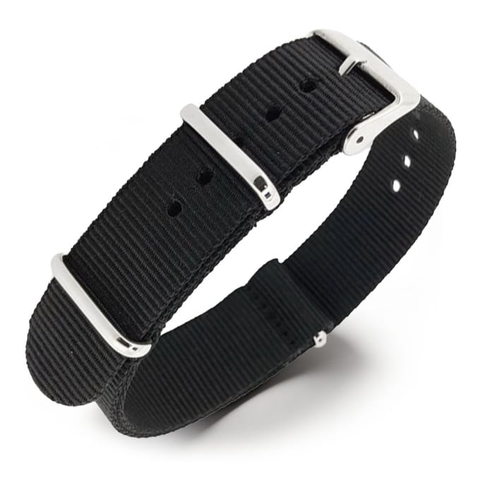 NATO Horlogeband G10 Military Nylon Strap - Zwart 21mm