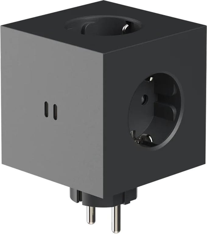 Avolt Square 2 stekkerblok met 2x USB-C 30W - Zwart