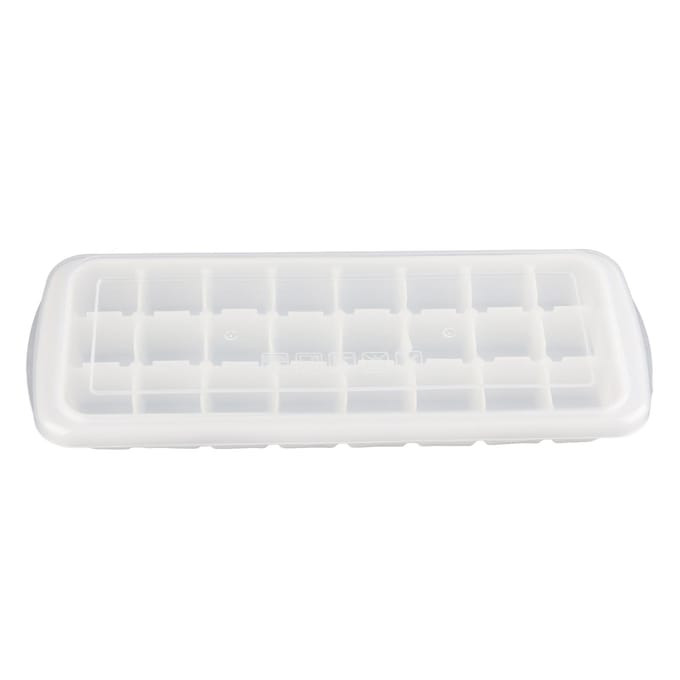 24?Bac à glaçons à grille avec couvercle scellé Nourriture ?Moule à glaçons en silicone flexible de qualité white