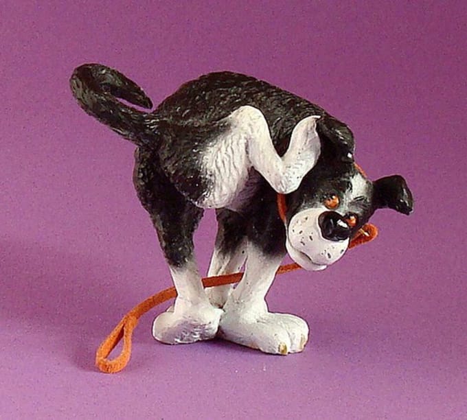 Rufus, stop that! honden beeldje - Parastone - hoogte 8 cm - polystone