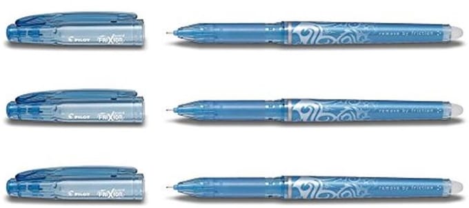 Lichtblauwe rollerball pen met tussenliggende inktverwijdering, 0,5mm