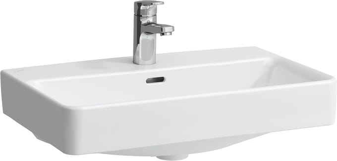 Wastafel 600x380 mm, zonder kraangat en overloop, wit