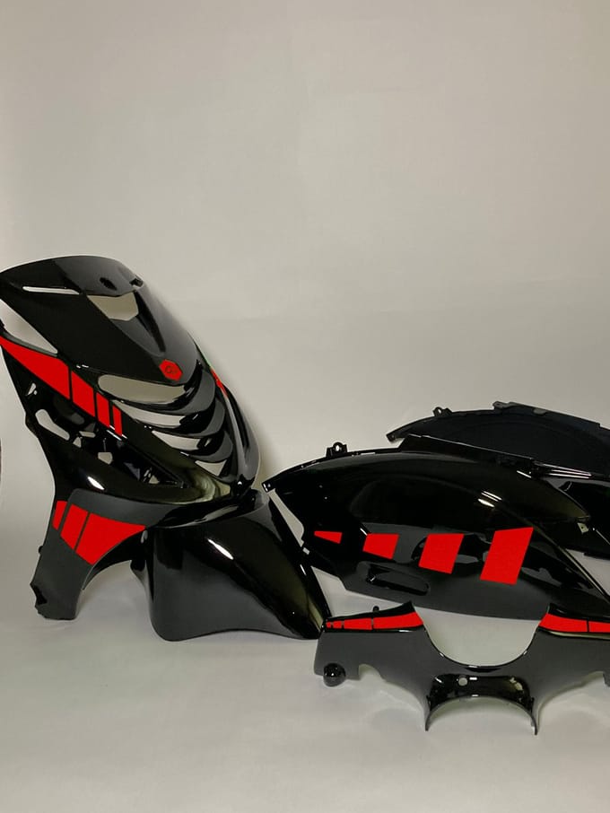 Piaggio Zip Stickerset - Striped - Rood