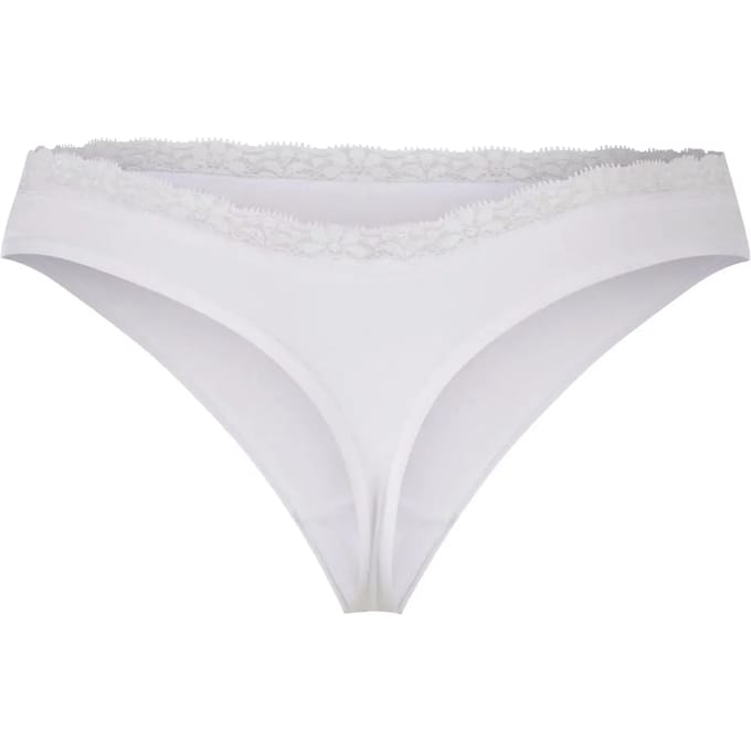 Urban Classics - Basic Cotton Tanga Lace 5Pack String - S - Wit
