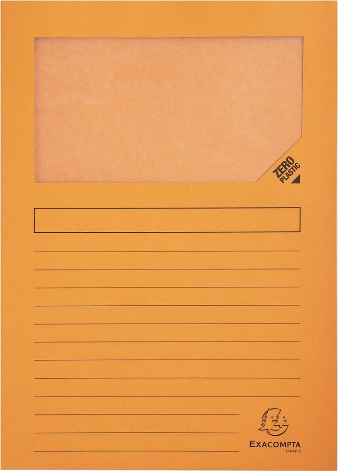 Exacompta 4x FOREVER® Pak van 100 venstermappen 120g/m2 - 22x31cm voor A4 - Oranje - 50104E