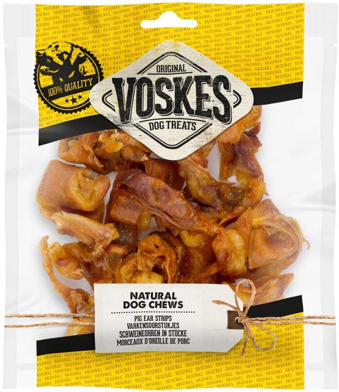 Voskes Hondensnacks Varkensoor stukjes - 200 gr