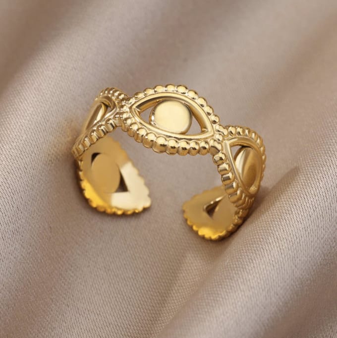 Hiden - Moderne Ring - Ringen Dames - Goudkleurig - Sieraden - Ringen set - Mystic Eyes Ring