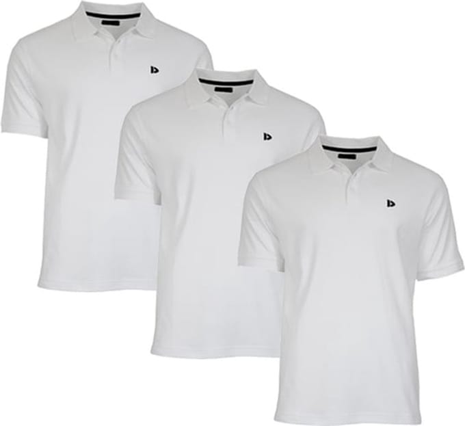 3-Pack Donnay - Polo (Noah) - Sportpolo - Heren - White (001) - maat L