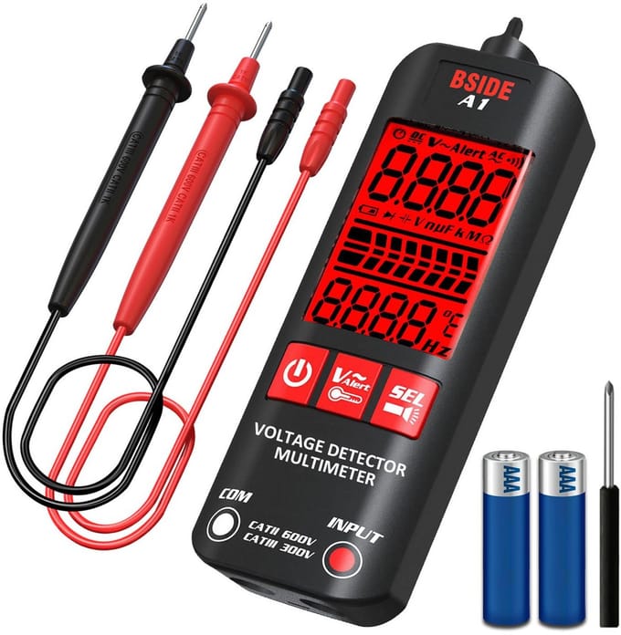 Digitale Multimeter 2000 Counts Professioneel - Meet AC/DC Spanning, Weerstand, Frequentie en Continuïteit met NCV en Zaklamp