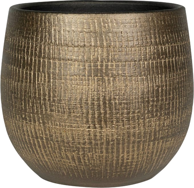 Ter Steege Plantenpot - modern design - goudkleurig - 20 x 20 cm - bloempot