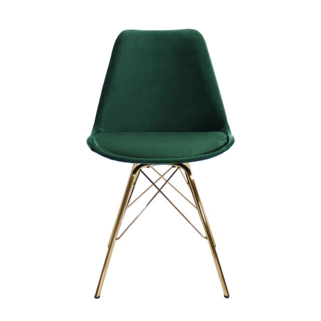KICK® VELVET Kuipstoel Donkergroen – Eetkamerstoel – Velvet – Goud Frame