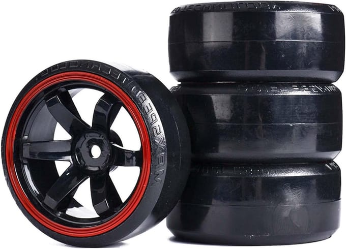 RC Auto Banden - Harde Vellen - Drift Racen - Duurzaam Plastic - 63mm Diameter - Zwart