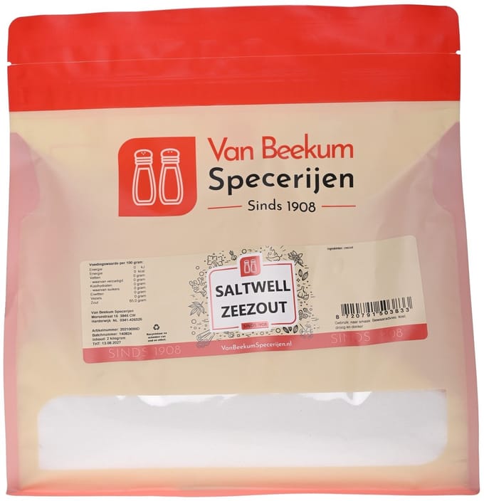 Van Beekum Specerijen - Saltwell Zeezout - 2 KG (hersluitbare stazak)