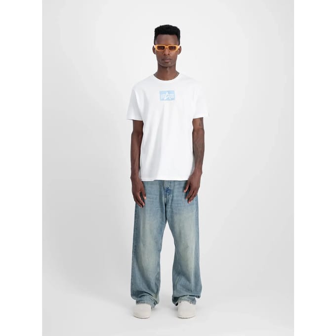 T-shirt met satijnen logo Alpha Industries