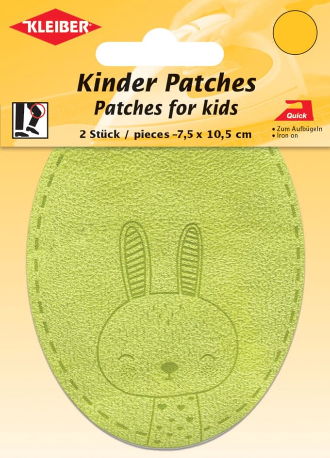 Kleihanger 'Konijn', lichtgroen, verpakt per 2
