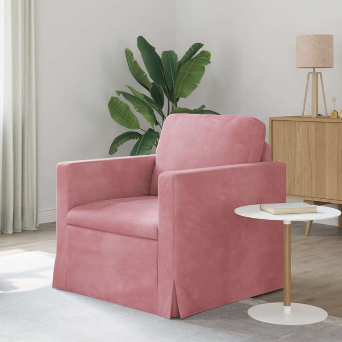 vidaXL - Bank - Roze - 78 - x - 78 - x - 80 - cm - Fluweel