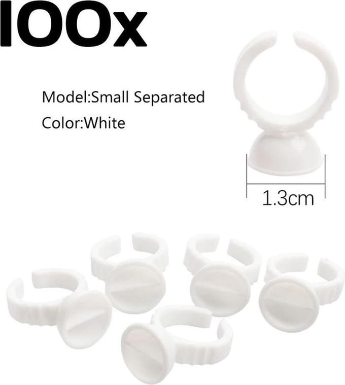 DW4Trading Ring Permanente Make-up - 100 Stuks - Wit - Dubbel