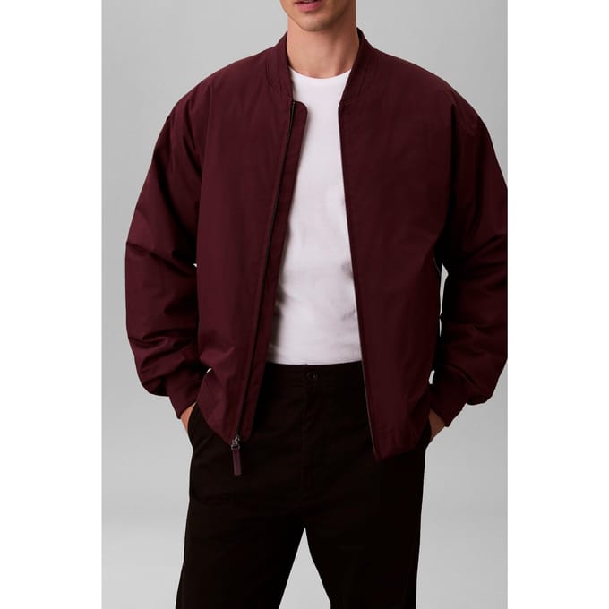 Calvin Klein Ls Sportswear Tech Fabric Bomber Jacket Winetasting Taglia: M | Bomber Outlet | Uomo | Rosso
