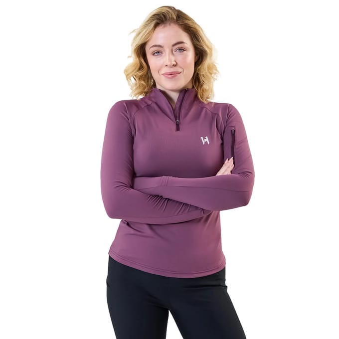 Ritssluiting paardrijdshirt voor dames Horseware Stride