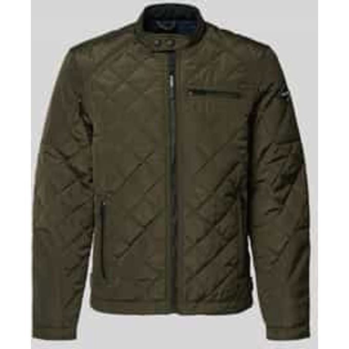 Regular fit gewatteerd jack met opstaande kraag