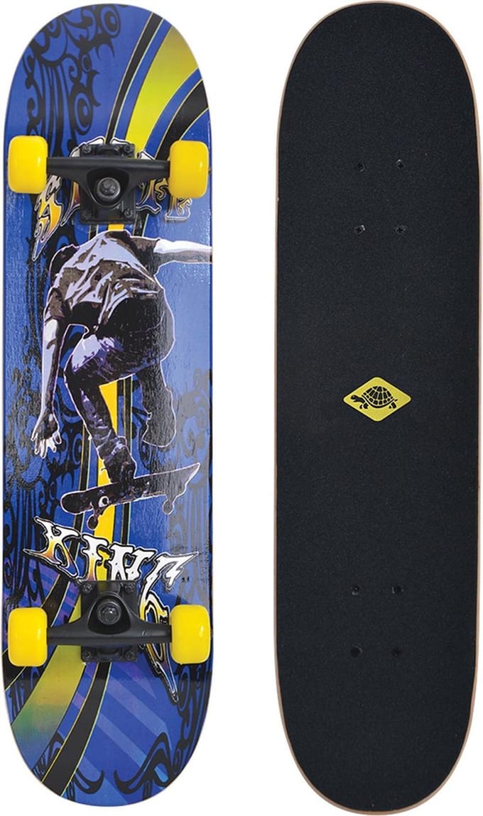 Schildkrot Skateboard - donkerblauw/geel/zwart