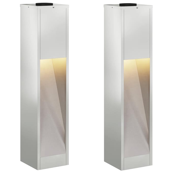 vidaXL Zonne LED Padverlichting 2 st Warmwit 18 x 18 x 80 cm