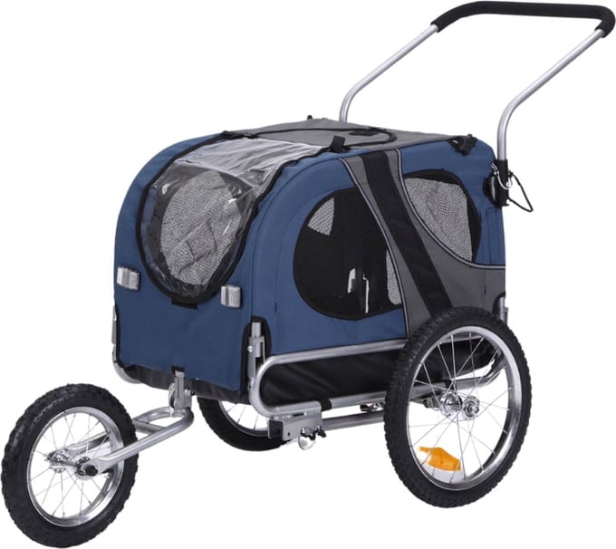 Topmast Fietskar - Fietsaanhanger- Large +Jogger functie .Blauw