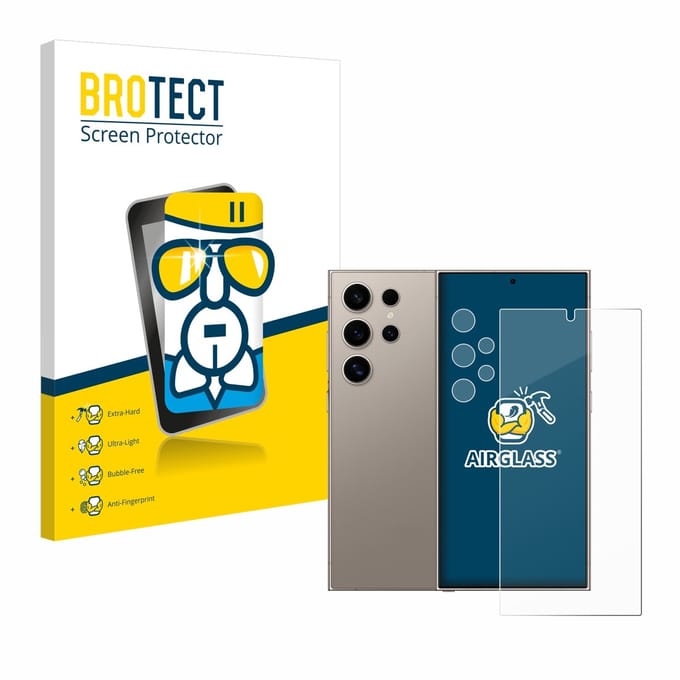 Screenprotector voor Samsung Galaxy S24 Ultra (case-friendly) (Voor+Camera) Beschermglas transparant