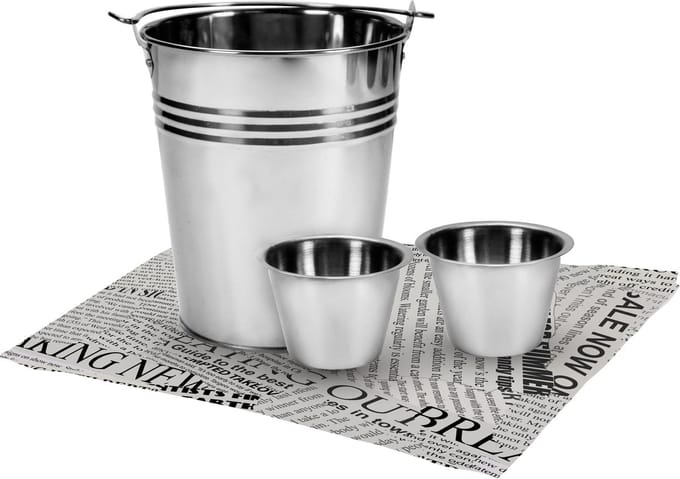 Gusta serveer emmer RVS 16 cm set van 4