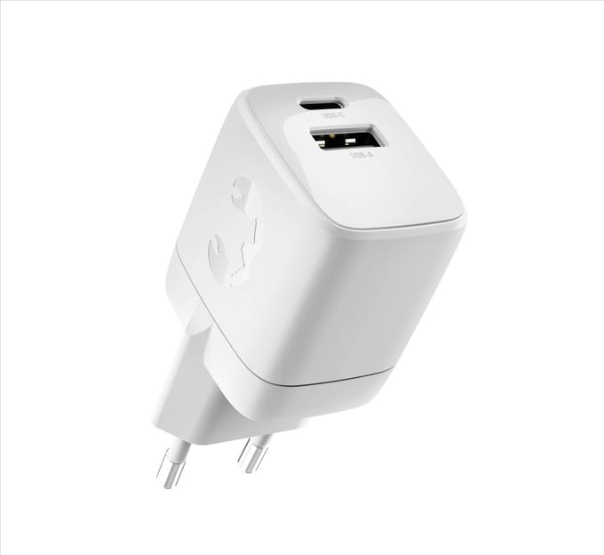 Fresh 'n Rebel Oplader iPhone & Samsung – 30W Adapter USB-C & USB-A (2 poorten) – Compacte Snellader iPhone & Samsung – Ice Grey