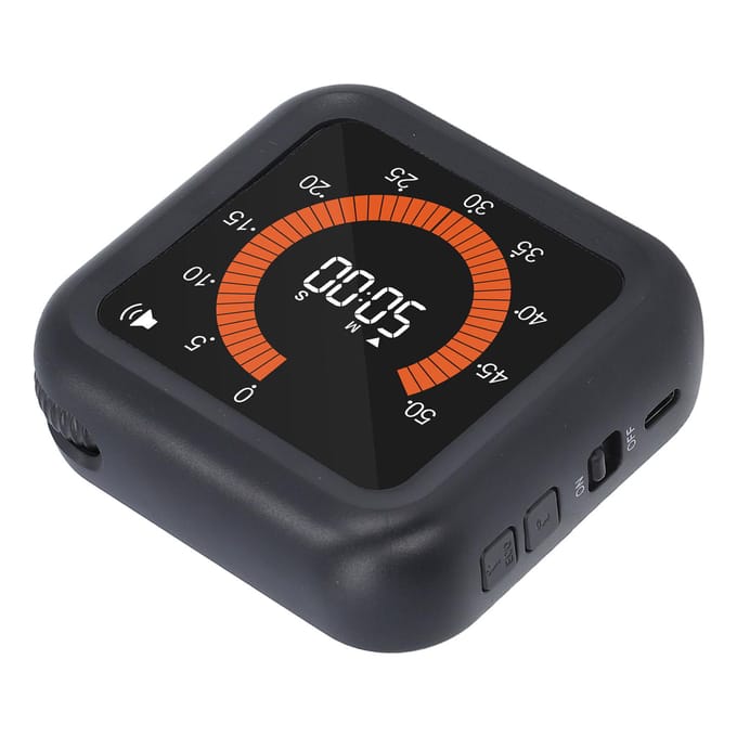 Minuteur Visuel Silencieux Rechargeable Dos Magnétique Compte à Rebours Minuteur Numérique avec Support pour Étude blanc