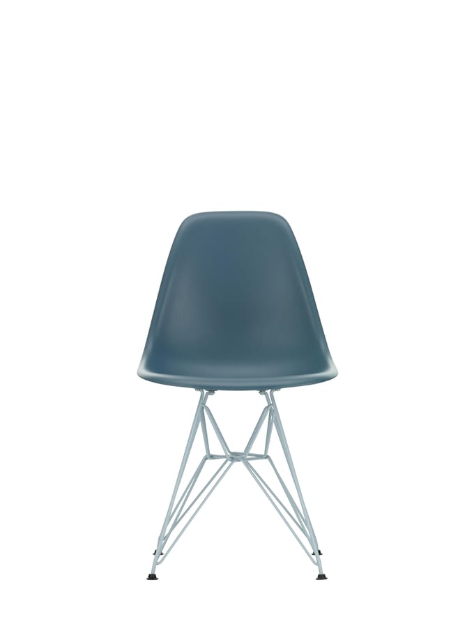 Vitra DSR Colours Eames Plastic Side Chair - zeeblauw RE - Glijders voor harde vloer