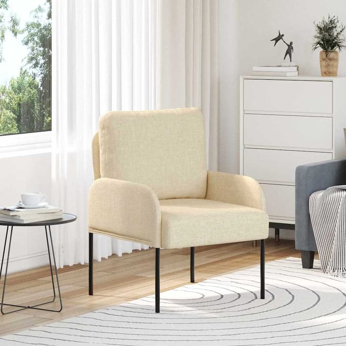 vidaXL - Banken - met - kussen - 55cm - Crème - Multiplex