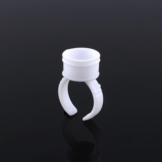 100 stuks wegwerpbare lijmring pallethouder voor wimperextensions, witte plastic lijmpallet, tatoeages white