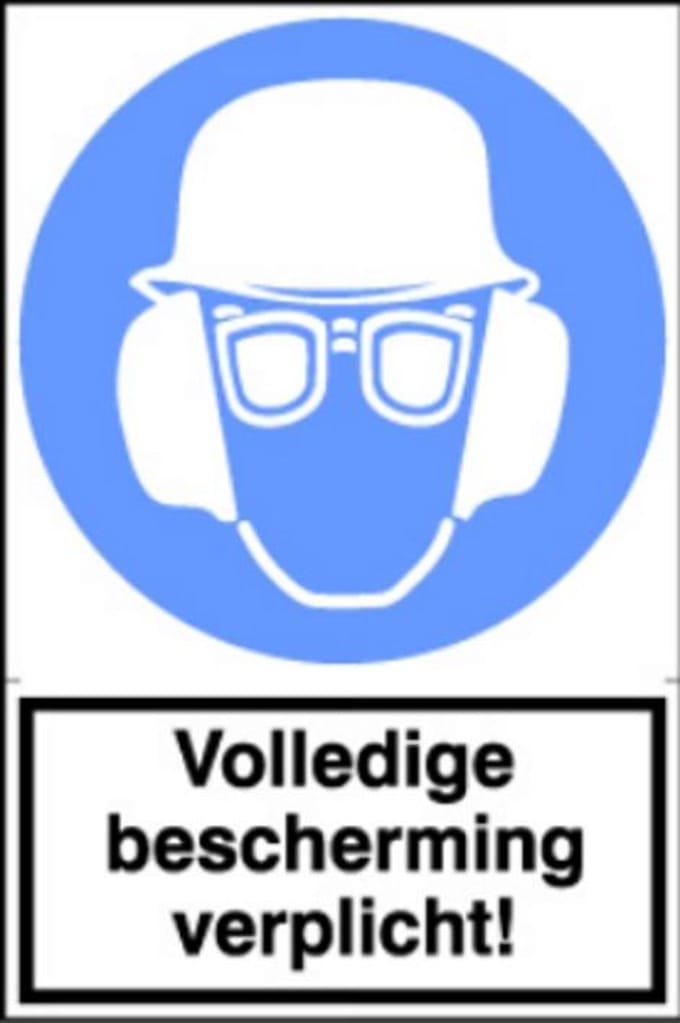 Artelli Sticker Volledige bescherming verplicht! (Prijs per stuk)