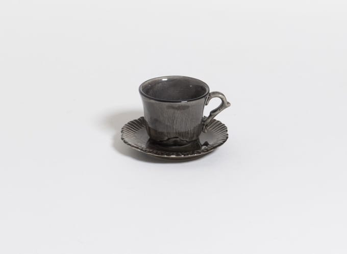 The Table attic - espresso kop en schotel - Ø 5,5 - 65 ml - handgemaakt - zwart