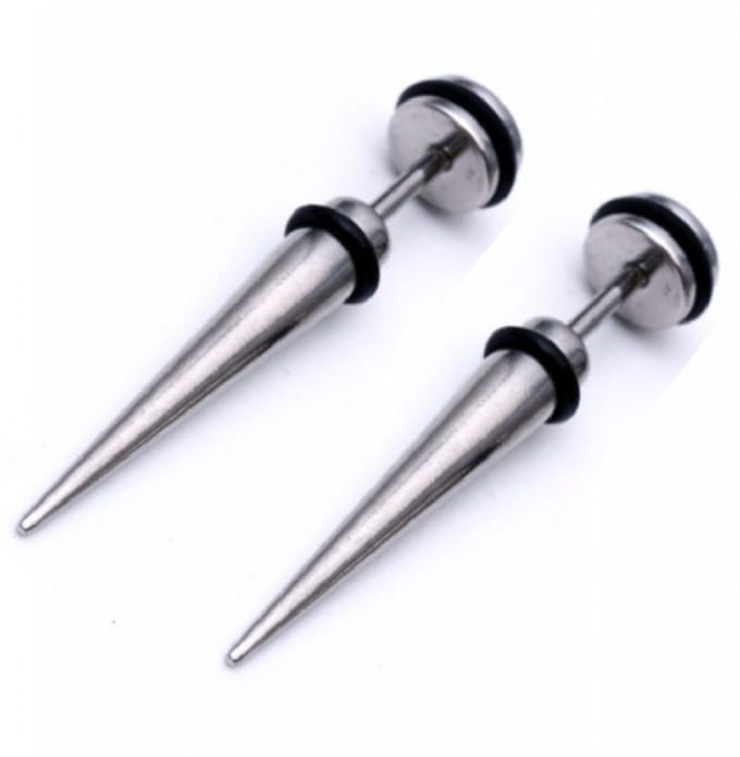 Fake taper- Oorbellen-RVS- 6 mm-Charme Bijoux