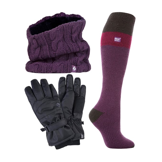 Dames Ski Set Halswarmer Handschoenen & Thermische Skisokken Winterkleding
