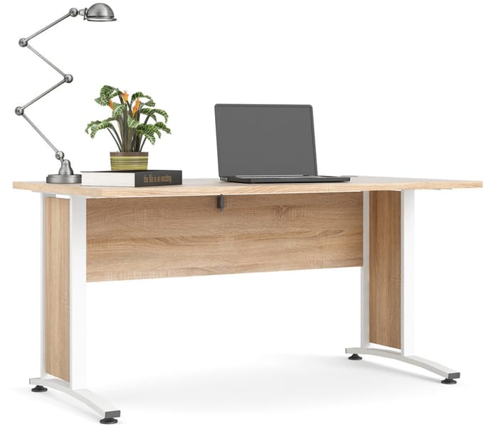 Giga Living Bureau Prima - Wit/Naturel - 150x80x75cm
