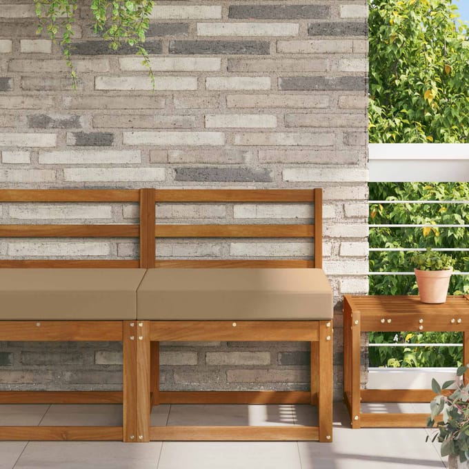 vidaXL - Buitenbankkussen - Polyester - Taupe - 60 - x - 60 - cm