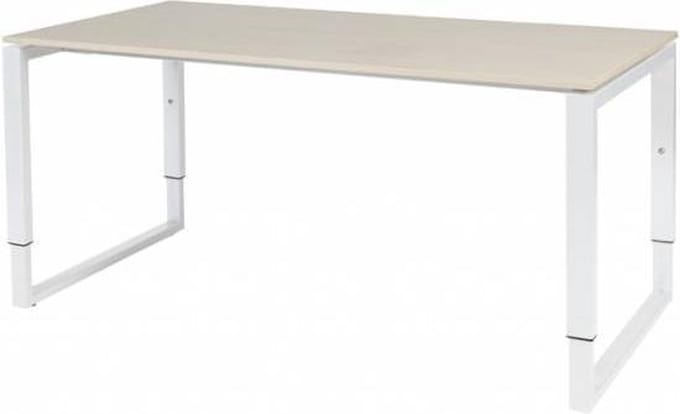 Verstelbaar Bureau - Domino Plus 160x80 Eiken - wit frame